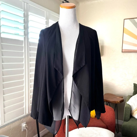 Mossimo black layered asymmetrical blazer - Picture 1 of 8